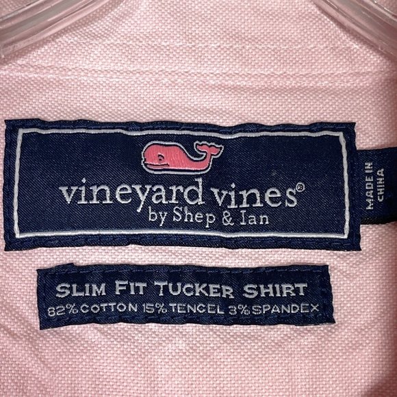 Vineyard Vines Mens Button Down Shirt Size L Pink Long Sleeve Slim Fit Tucker - Picture 6 of 9